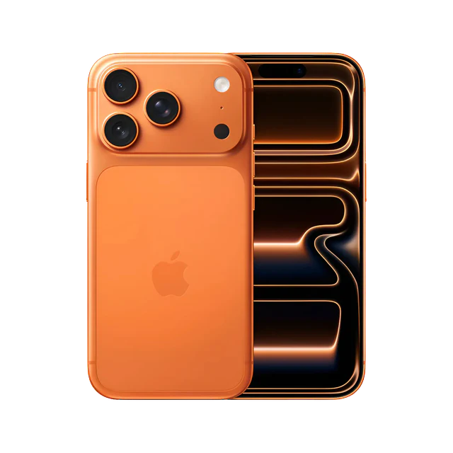 iPhone 17 Pro na cor Laranja Cósmico